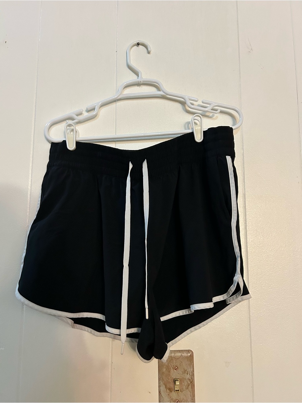 Athleta Black Athletic Shorts with White Trim